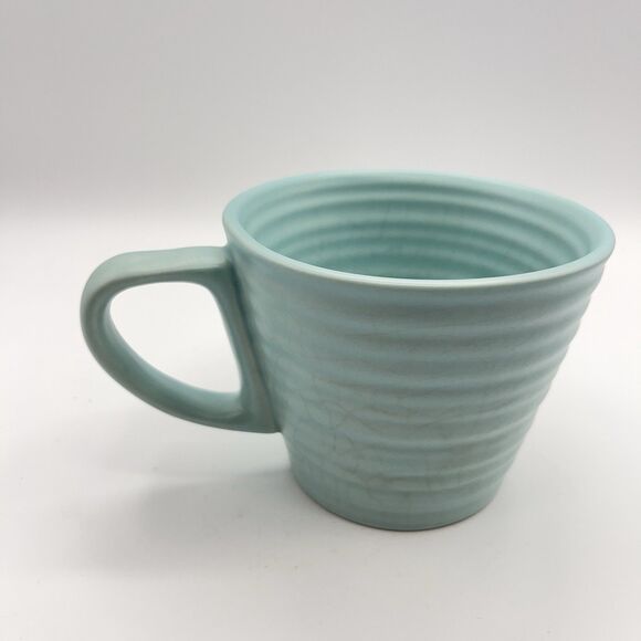 Starbucks Mug Ribbed Pale Blue Ceramic 2007 9 oz - Picture 2 of 11